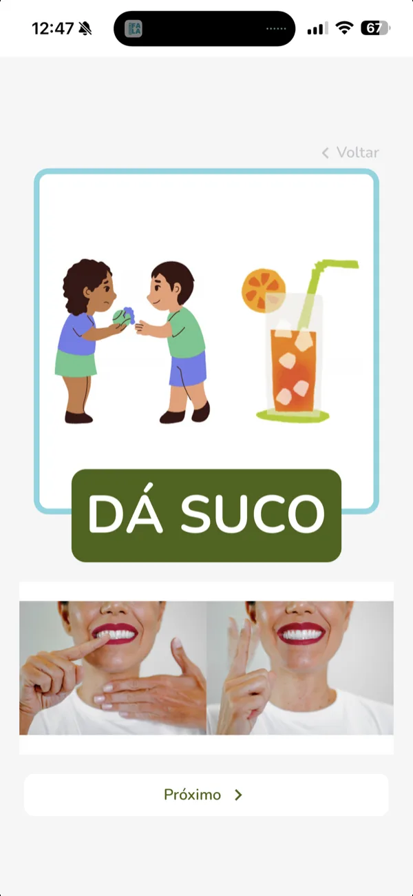 Gestos articulatórios no app
